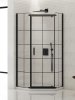 NEW TRENDY Kabina prysznicowa New Komfort Black, pięciokątna, ze wzorem kratki 90x90x195 K-0808